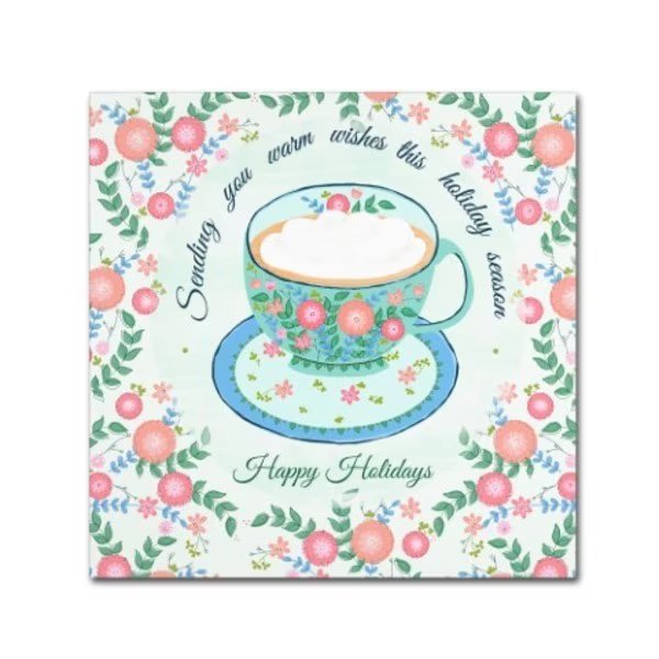 Jyotsna Warikoo 'Warm Holiday Wishes' Canvas Art, 18x18, Trademark Fine Art, Mfr#: ALI17617-C1818GG